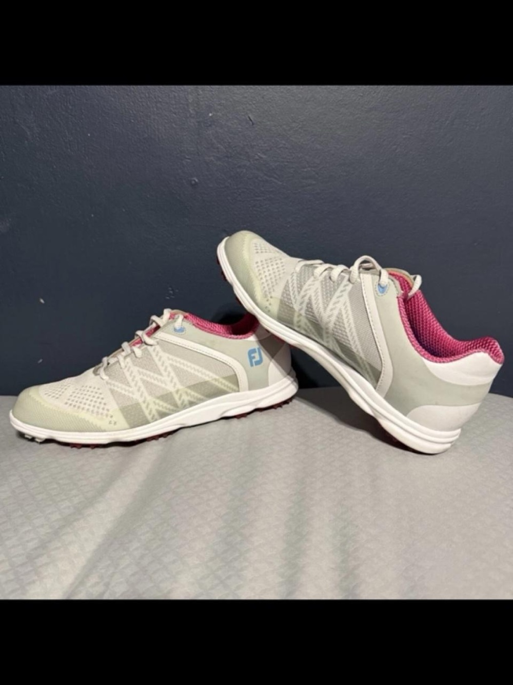 FootJoy Men’s Athletic Golf Shoes in Light Gray and Pink